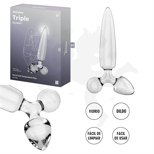Triple Crystal 1 Dildo y plug de cristal